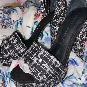 Fabric black and white platform from Chinese Laundry *NEVER WORN*.